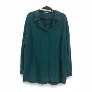 J. Jill Green Corduroy Button-Down Shirt